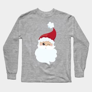 Santa Claus, Santa Hat, Winking Santa, Christmas Long Sleeve T-Shirt